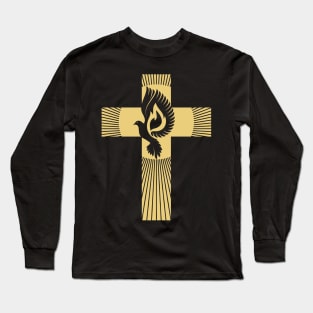 The cross of Jesus and the dove - a symbol of the Holy Spirit Long Sleeve T-Shirt